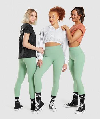 Gymshark Kk Fit 7/8 Leggings Dam Gröna | SE 2330TCE